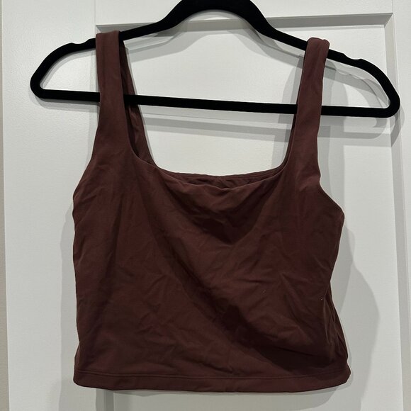 Brown CRZ Yoga Butterluxe Square Neck Built in Bra Tank - Picture 2 of 2